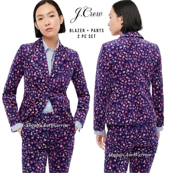 J.Crew floral print 2 PC corduroy blazer + pantsuit *shop@iamwarrior - Picture 4 of 16